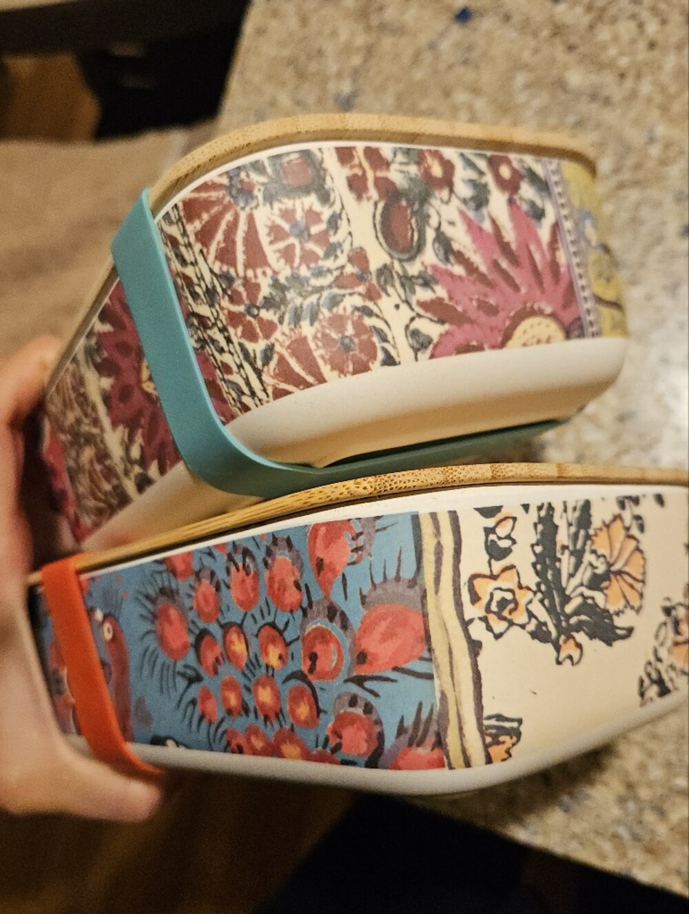 Set Of 2 Anthropologie Bento Box Lunchbox Colorful